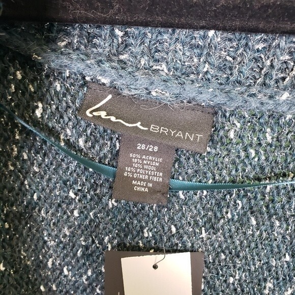 Lane Bryant NWT Women's Draped Blue Silver Open Cardi Shrug Jacket Size 26/28 - Picture 8 of 13